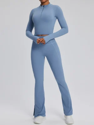 2PCS Yoga Suit Sports Set Women Quick-Drying Gym Set Women Tracksuit Running Workout Long Sleeve Sports Shirt Yoga Clothing