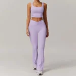 Female Yoga Set 2 Pieces Sports Clothing Set High Waist Leggings Breathable Gym Suits Women Fitness Suits Sports Clothing Set