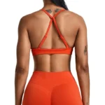 Fitness Top Seamless Workout Yoga Bras Women Sports Underwear Scrunch Push-up High Support Adjustable Thin Shoulder Strap Tank