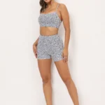 2PCS Yoga Set Gym Suits with Shorts Crop Top Sports Bra Women Tracksuit Shorts 2 Pieces Running Clothing Fitness Clothing