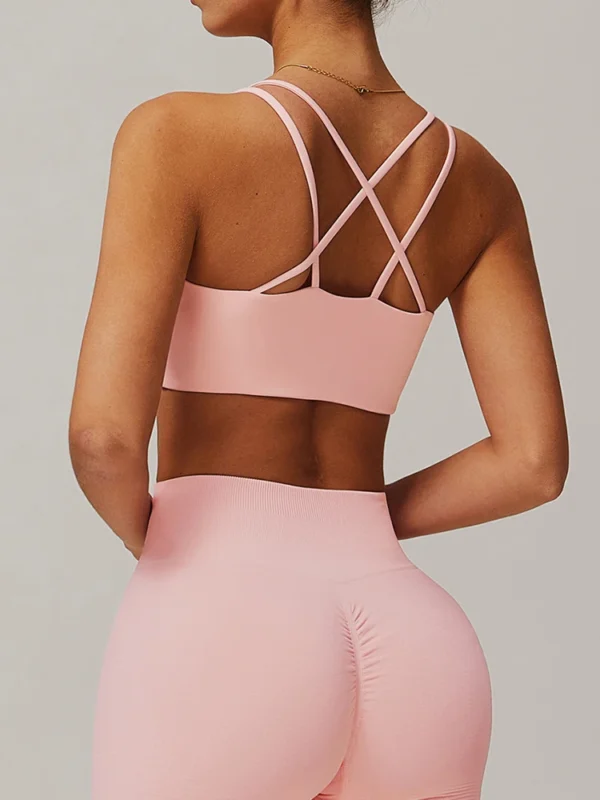 Women Sexy Scrunch Sports Bra Gym Top Women Neck Hanging Back Women Sportswear Yoga Underwear Fitness Workout Yoga Clothing