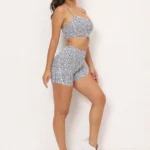 2PCS Yoga Set Gym Suits with Shorts Crop Top Sports Bra Women Tracksuit Shorts 2 Pieces Running Clothing Fitness Clothing