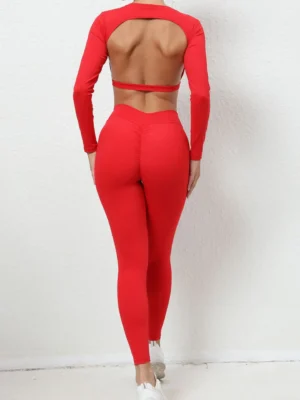 2Pieces Long Sleeves Sports Shirt Suit Women Gym Set Female Yoga Bra Running Tracksuit Workout Yoga Suit High Waist Leggings
